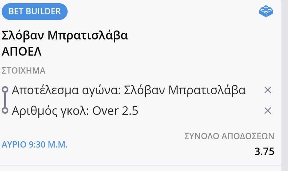 Slovan APOEL Bet Builder*