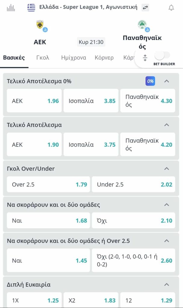 AEK Panathinaikos Novibet