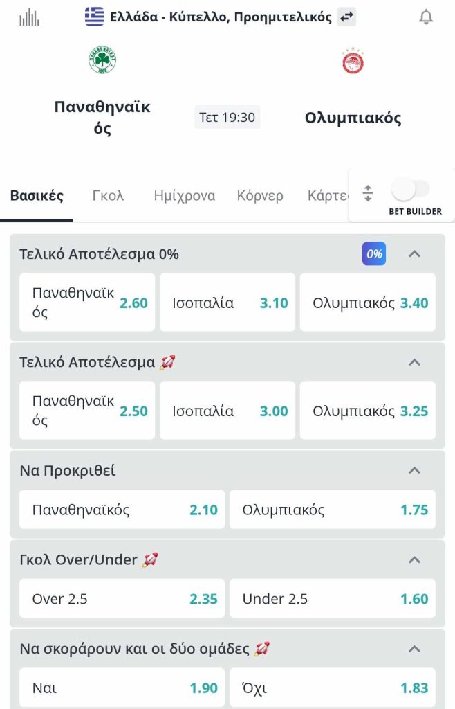 Panathinaikos Olympiakos Novibet