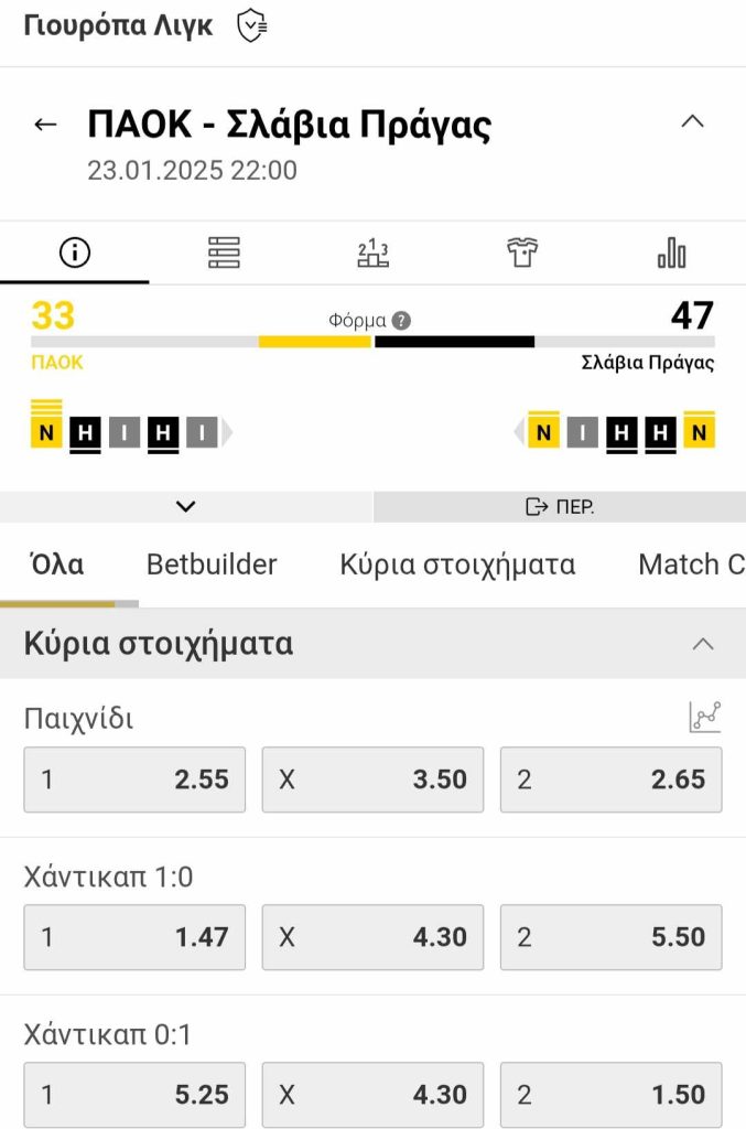 PAOK Slavia Prague Interwetten